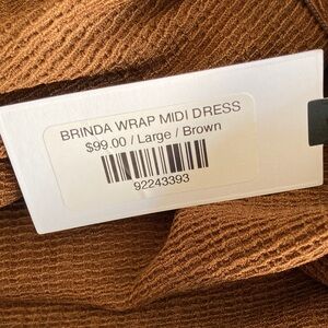 Astr Brinda Brown Wrap Midi Dress